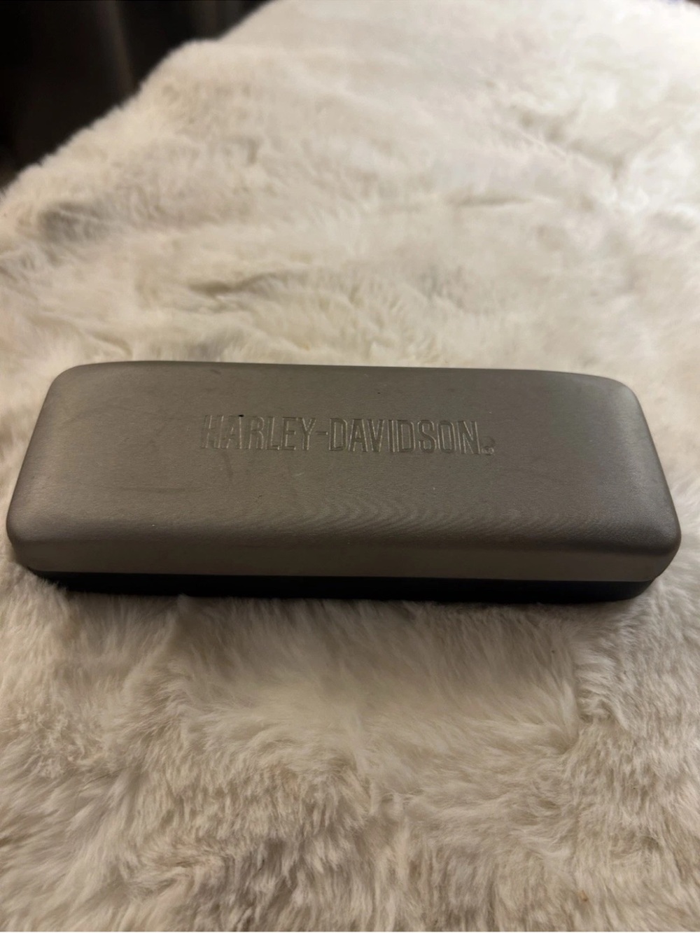 Harley Davidson Gray Black Hard Shell Glasses Eye Sun Glass Case Designer Carry